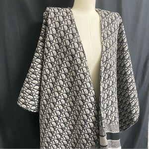 Dior Black and Gray Patterned Shawl